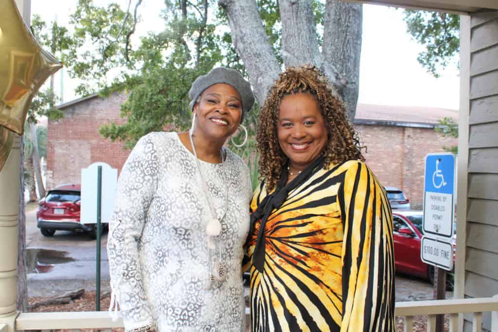 Dr. Angela McCorvey and Robyn Rease at the 2026 AAHS Gallery Talk in Pensacola, Florida.