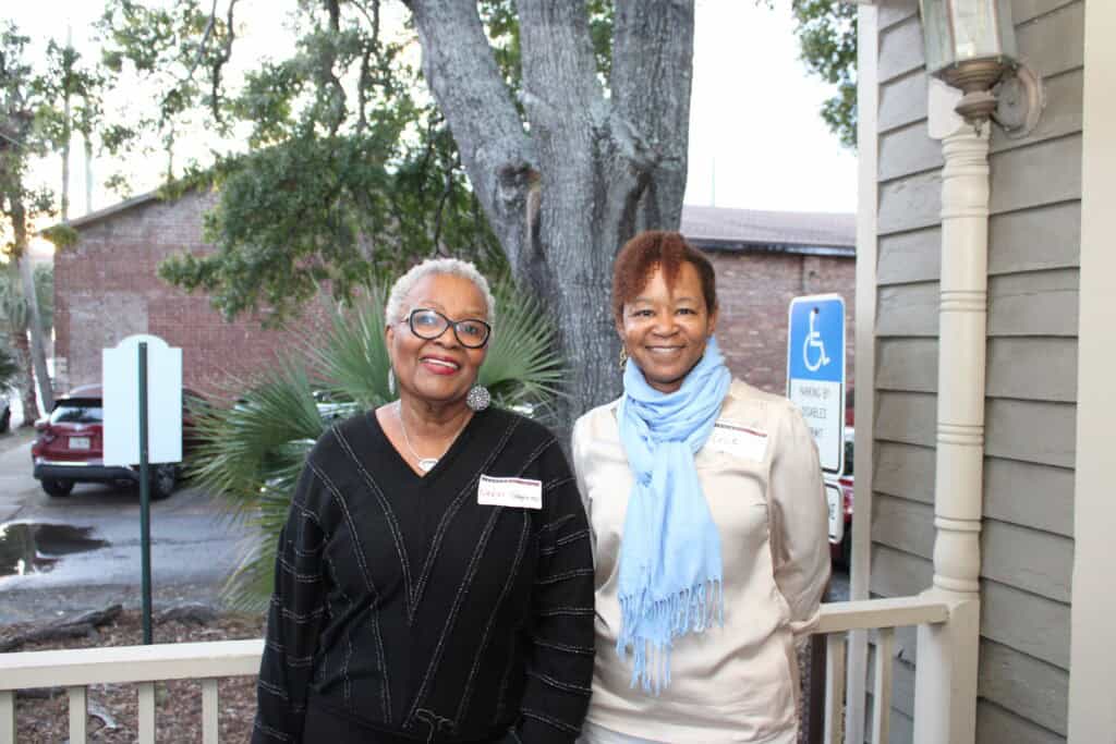 Eladies Sampson and Leslie Parson at the 2026 AAHS Gallery Talk in Pensacola, Florida.