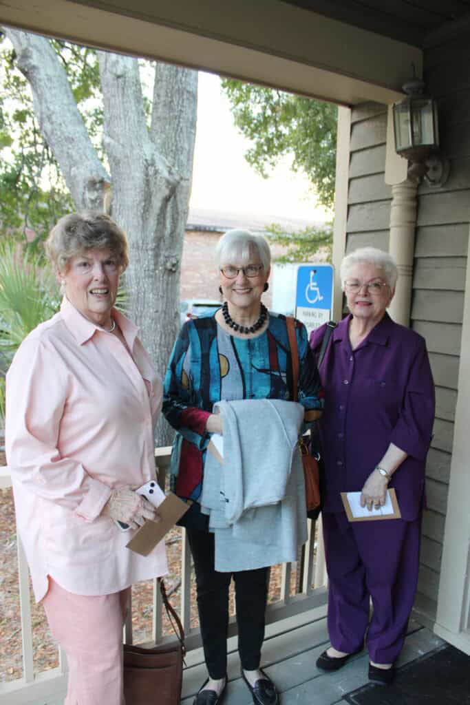 Gail Husbands, Jill White and Shirley Tipton at the 2026 AAHS Gallery Talk in Pensacola, Florida.