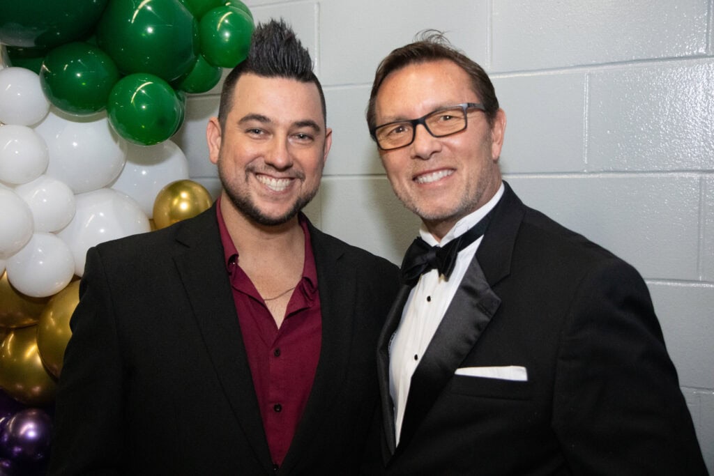 Chad Brilliante and Neils Anderson at the 2026 Krewe of Priscus Coachella in Pensacola, Florida
