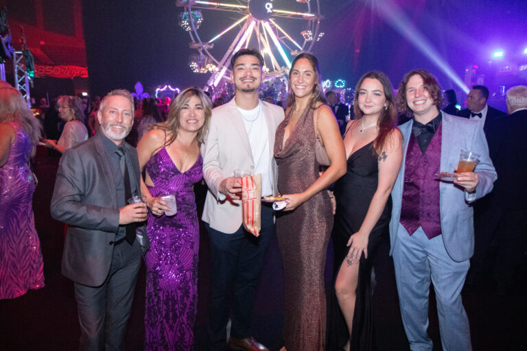 Jonathan Fisher, Jeanelle Valesquez, Keaton Diaz, Karlee and Alex Wilkerson and Austin Lopez at the 2026 Krewe of Priscus Coachella in Pensacola, Florida