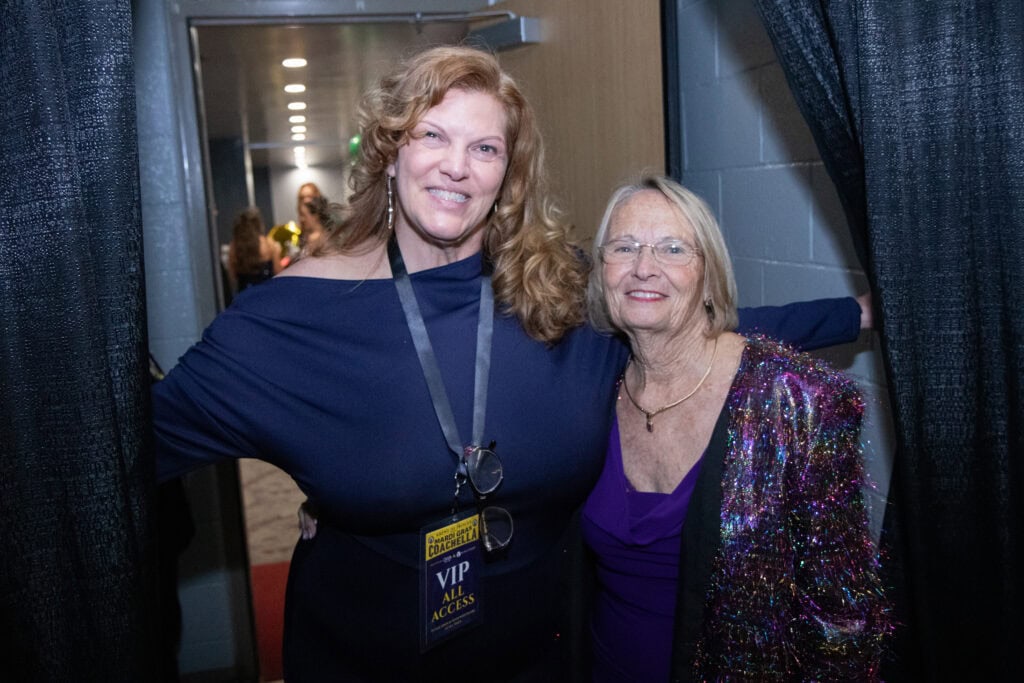 Molly Holmes and Esther Culbertson at the 2026 Krewe of Priscus Coachella in Pensacola, Florida