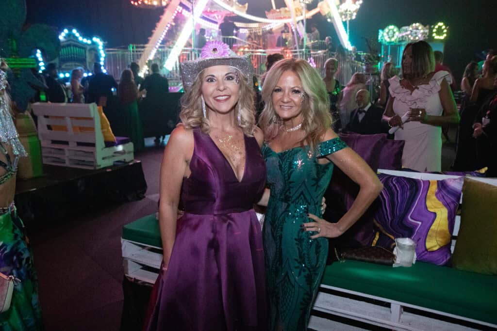 Robin Kelly and Jenise Roth at the 2026 Krewe of Priscus Coachella in Pensacola, Florida