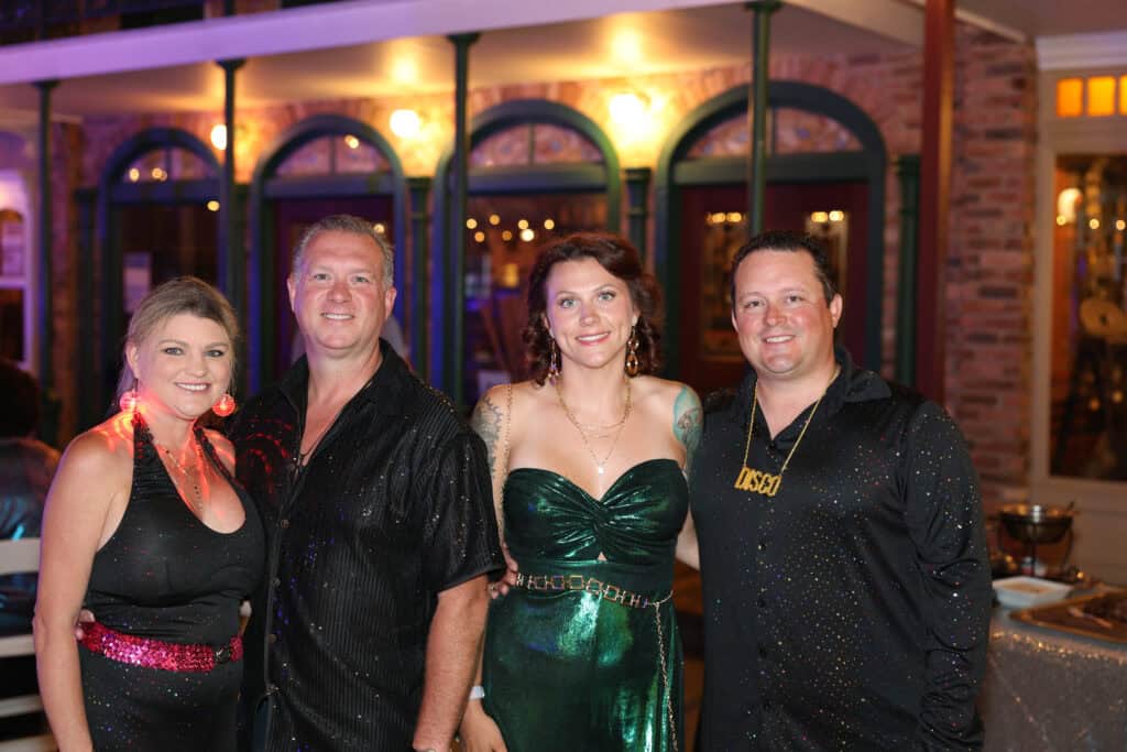 Courtney & Stacy Perkins, Alyssa & Mike Durden at the 2026 Bootleg Ball: Studio 1559 in Pensacola, Florida.