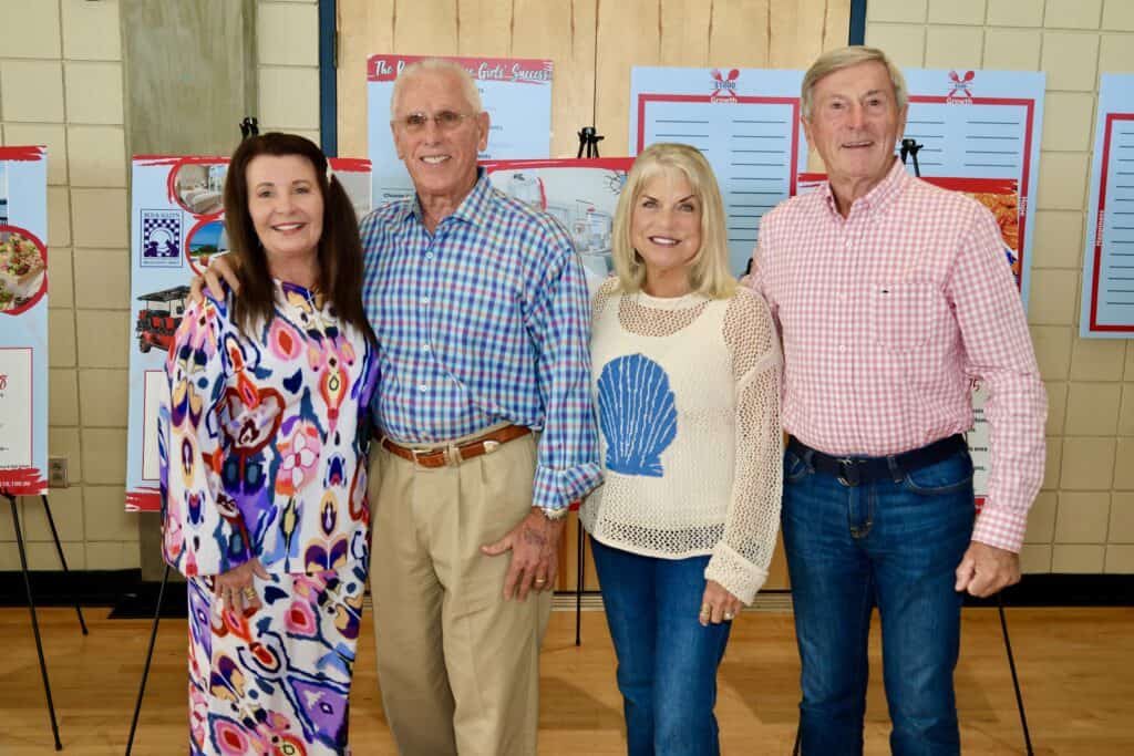 Lori & Donald Farmer, Gayle & John Wiley at the 2026 Men Who Cook in Pensacola, Florida.