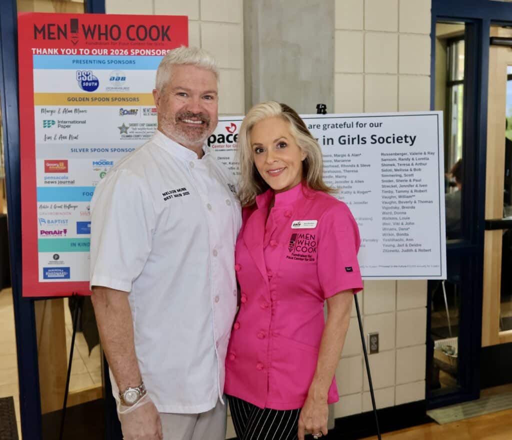 Nelson Munn & April Davidson at the 2026 Men Who Cook in Pensacola, Florida.