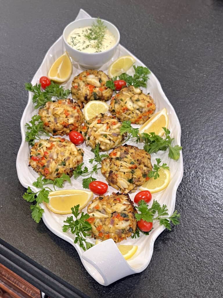 Crab Cakes with Sautéed Vegetables