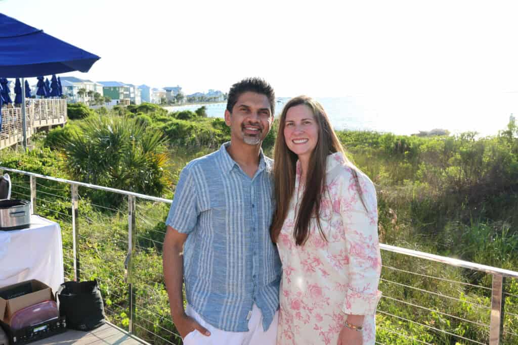 Nisarg & Katie Parikh at the 2026 Soundside Splendor in Pensacola Beach, Florida.