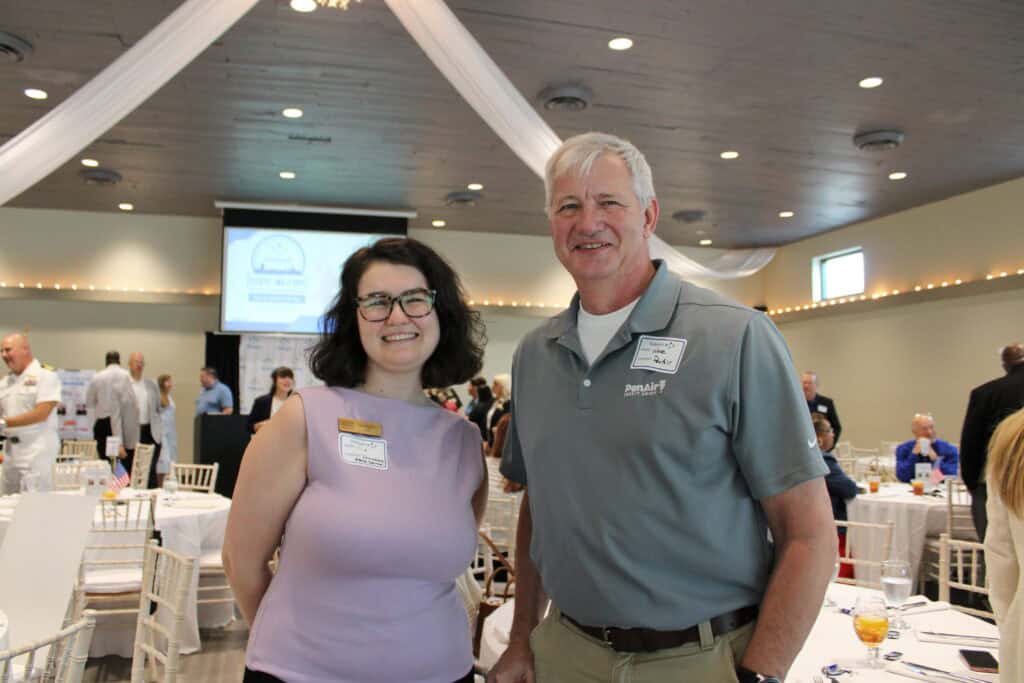 Liz Hughes & Mike Perry at the 2026 State of the Military Luncheon in Pensacola, FL.
