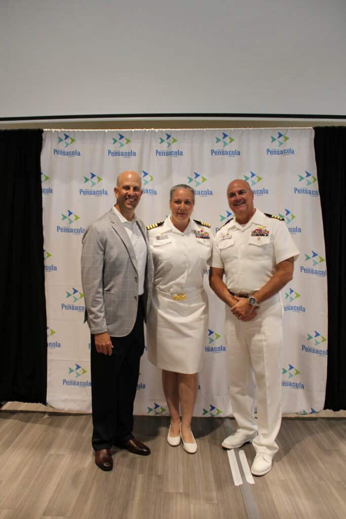 Scott, Janik, Chandra Newman & Ted Elkins at the 2026 State of the Military Luncheon in Pensacola, FL.